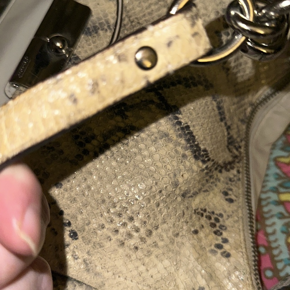 Coach Kristin Leather Python Embossed Convertible… - image 7